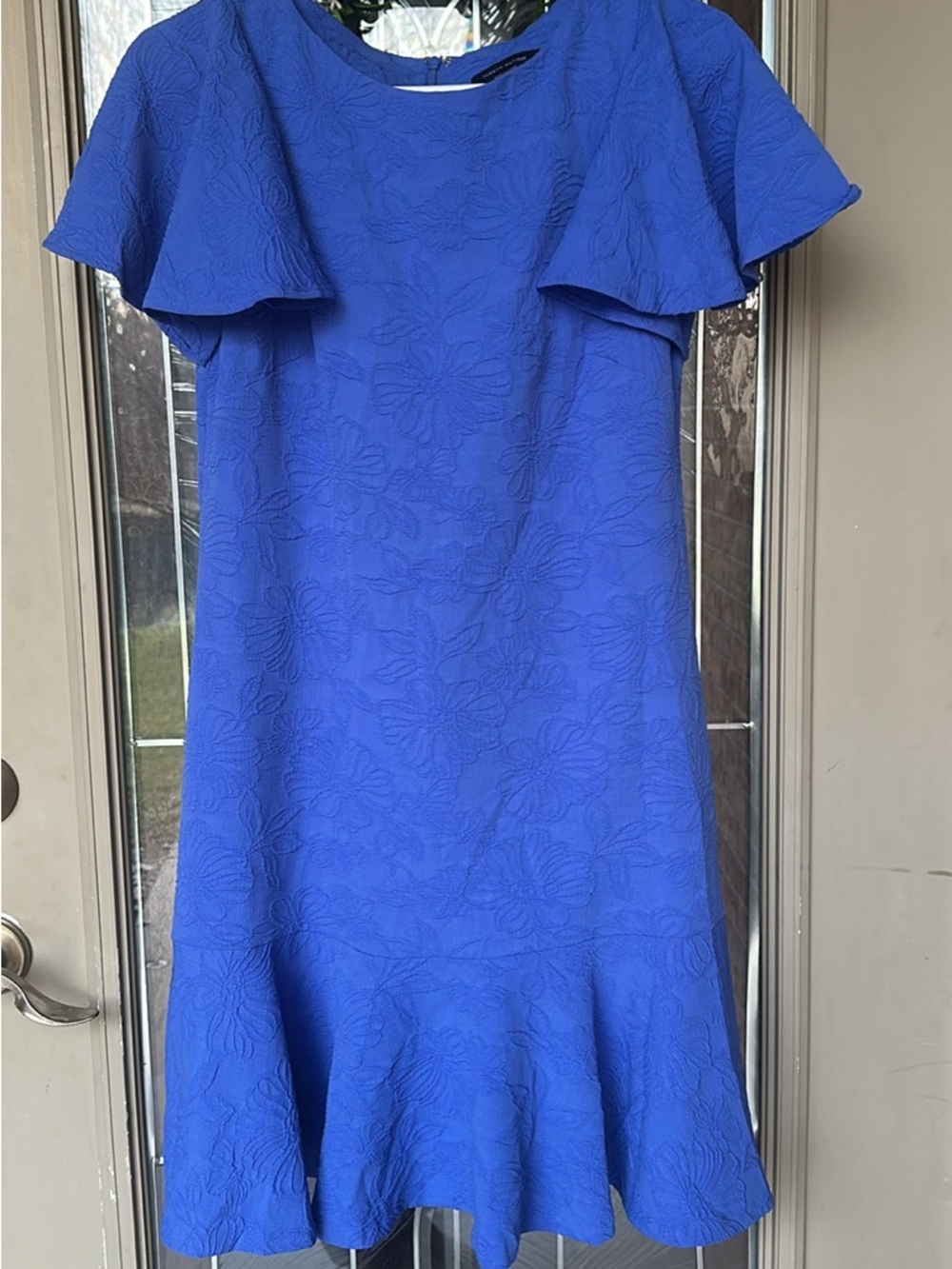 Tommy Hilfiger Cobalt Blue Midi Dress with Flutter Sleeves